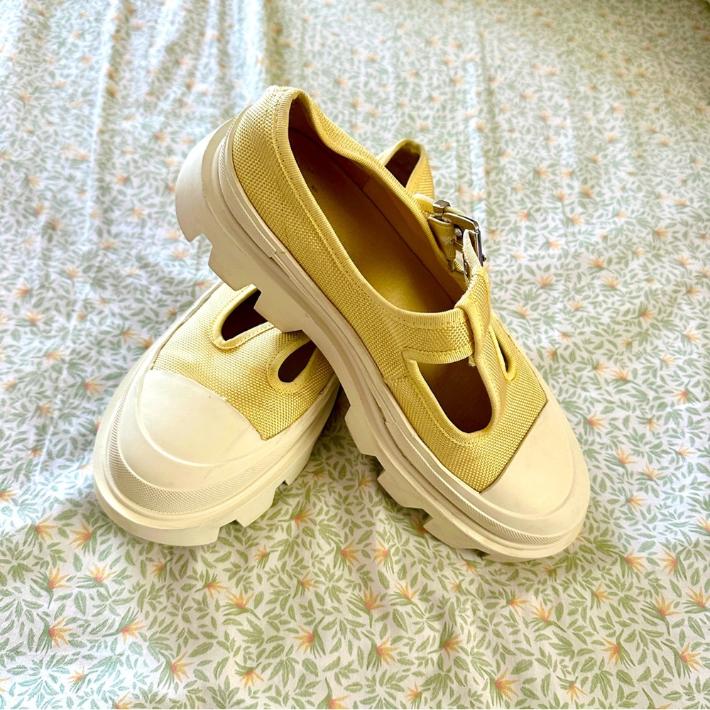 Jeffrey Campbell Yellow Platform Mary Janes